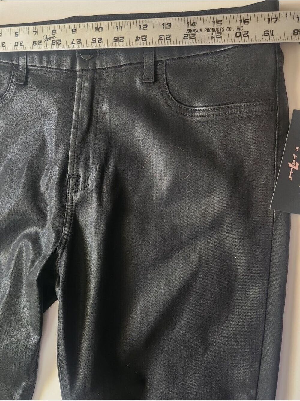 Jen7 by 7 For All Mankind Coated Ankle Straight Leg Jeans in Black - Size 14 - Picture 4 of 13